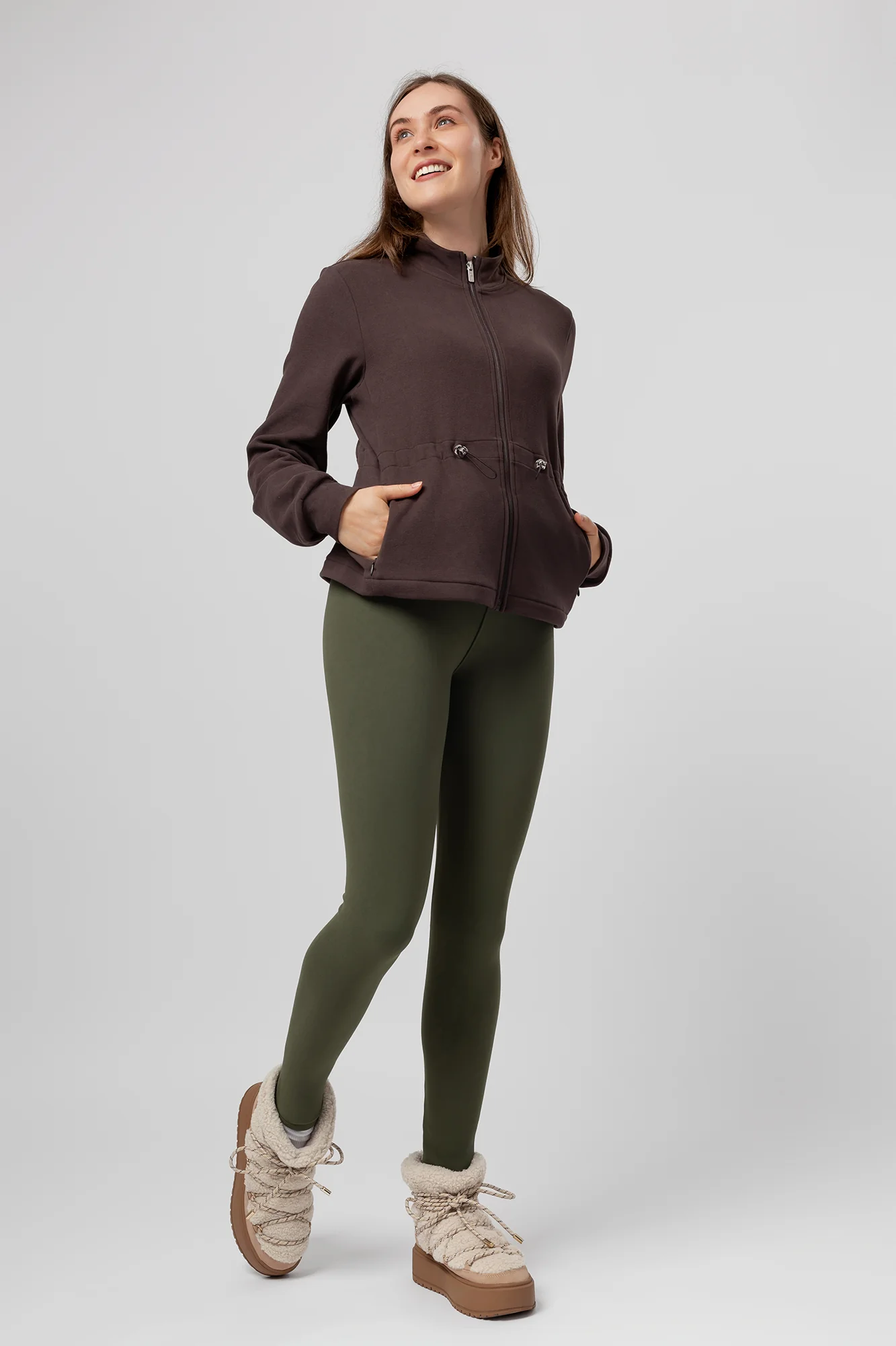 Mikina na zip Polarosi Tawny - Image 6